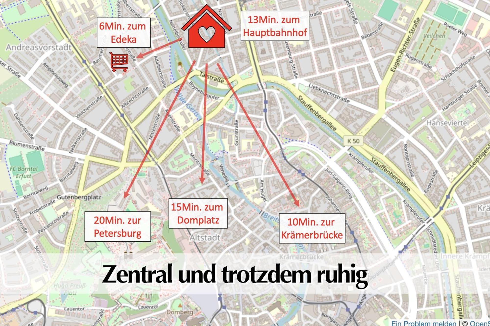 Stadtperle Am Plaetschernden Wasser - 50M2 2R Malerische Fewo In Top Lage Érfurt Exterior foto